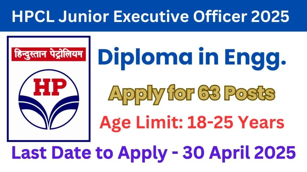 HPCL junior executive officer recruitment 2025