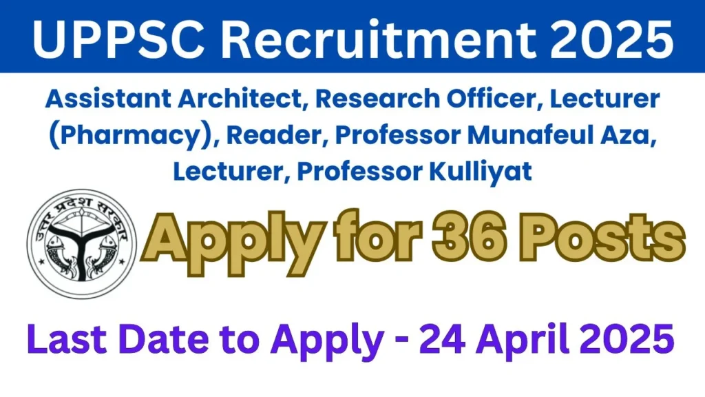 UPPSC Research Officer, reader, lecturer, etc. recruitment 2025