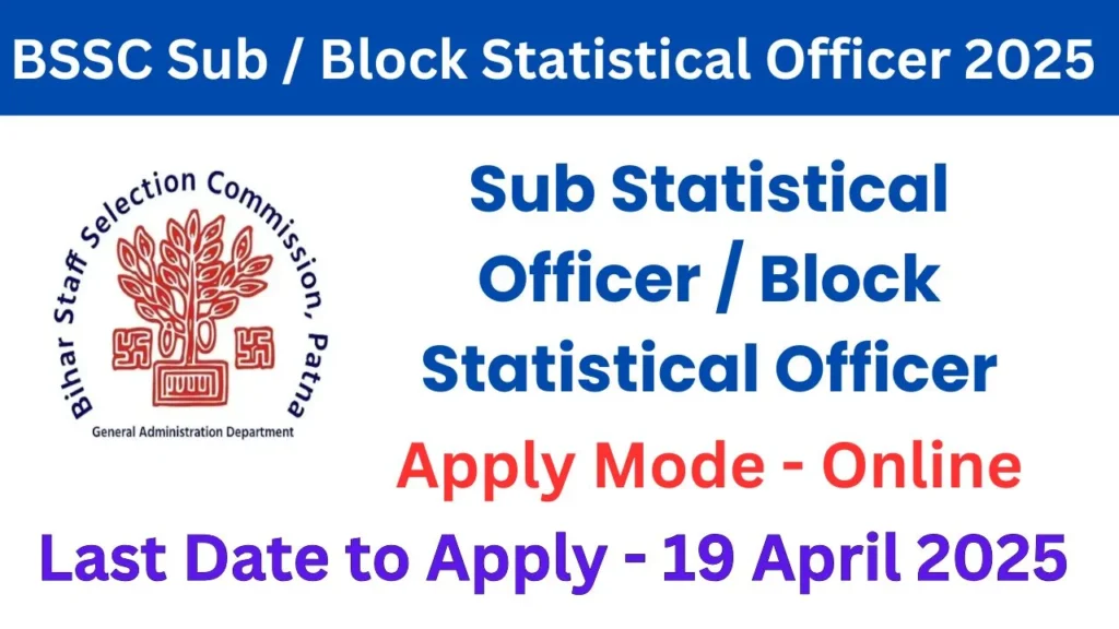 BSSC Sub Block Statistical Officer Recruitment 2025
