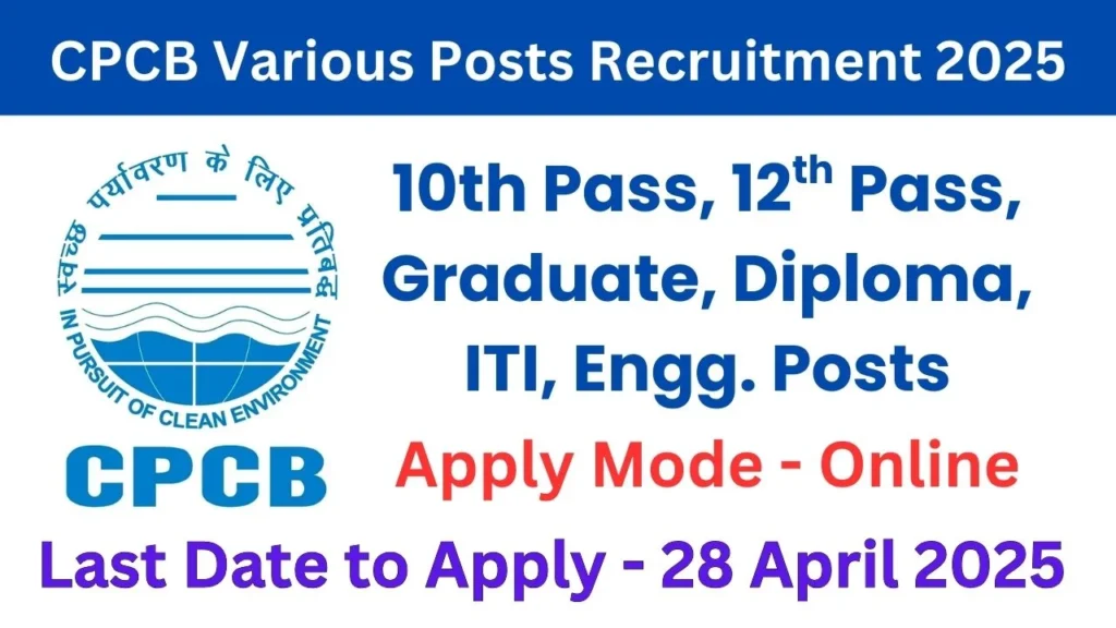 CPCB Various Posts Recruitment 2025
