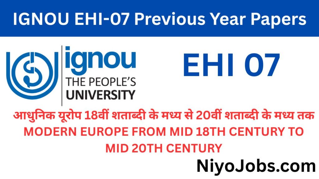 IGNOU EHI 07 Previous Year Papers
