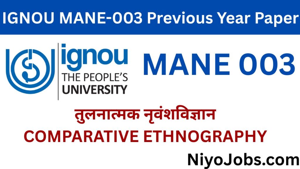 IGNOU MANE 003 Previous Year Papers