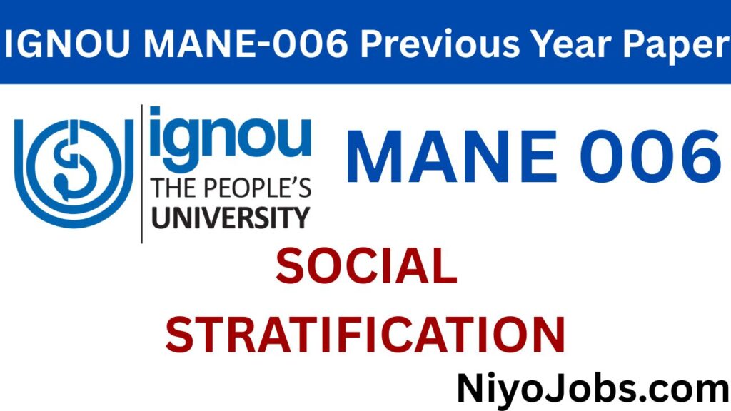 IGNOU MANE 006 Previous Year Papers