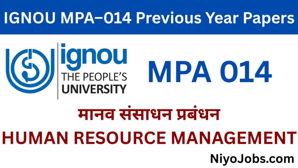 IGNOU MPA 014 Previous Year Question Papers