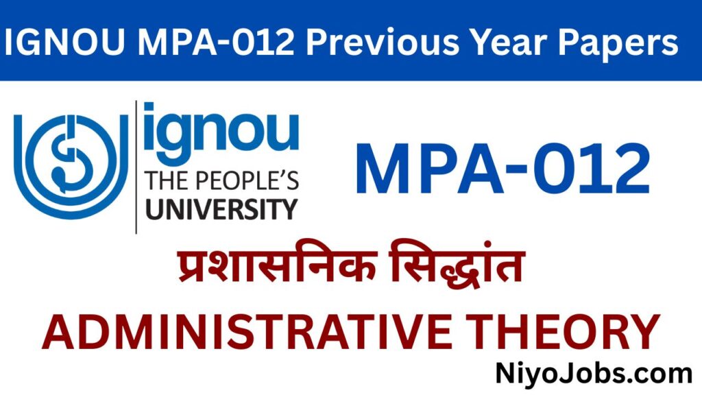 IGNOU MPA 012 Previous Year Question Papers