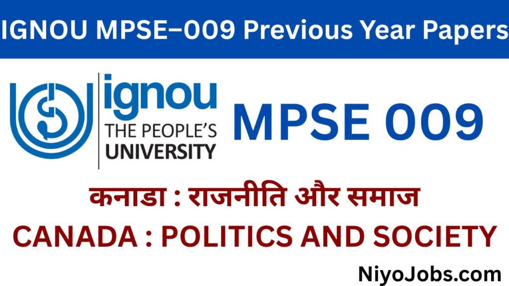 IGNOU MPSE 009 PREVIOUS YEAR QUESTION PAPER
