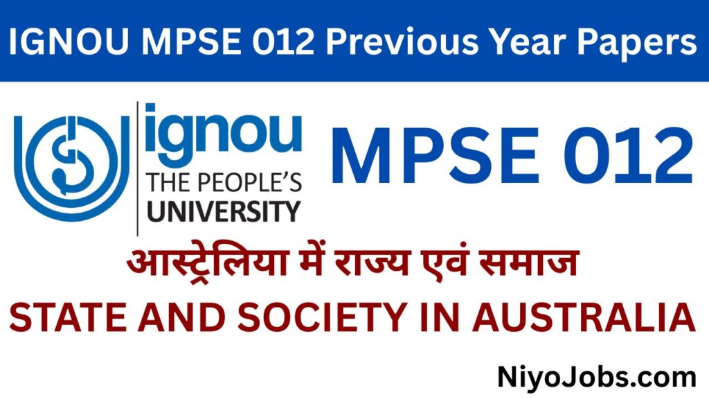 IGNOU MPSE 012 PREVIOUS YEAR QUESTION PAPER