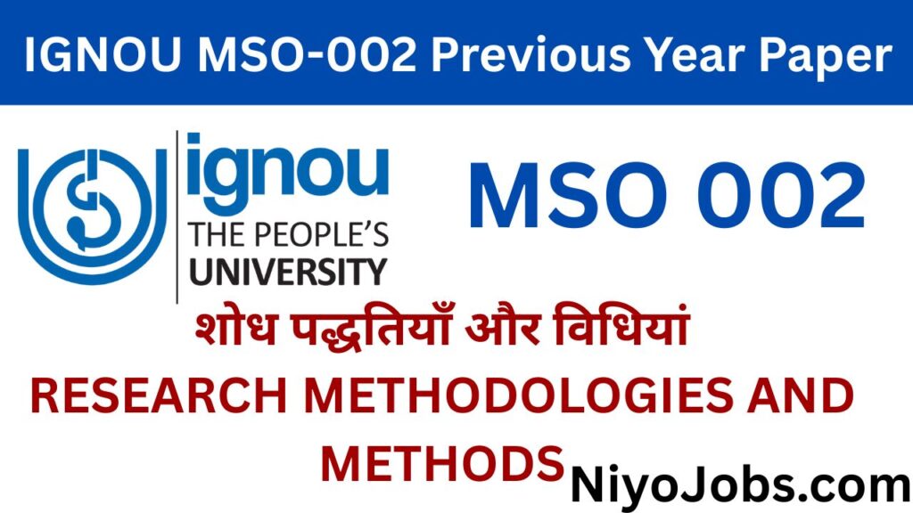 IGNOU MSO 002 Previous Year Papers