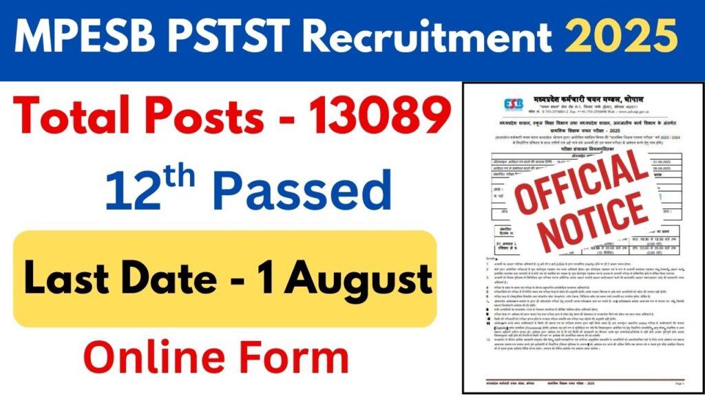 MPESB PSTST Recruitment 2025